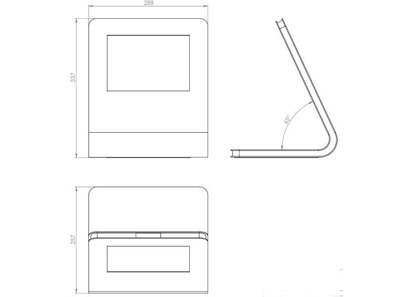 TabLines TTS027 Design Tablet Stand drehbar Apple iPad 5 (2017) Maße