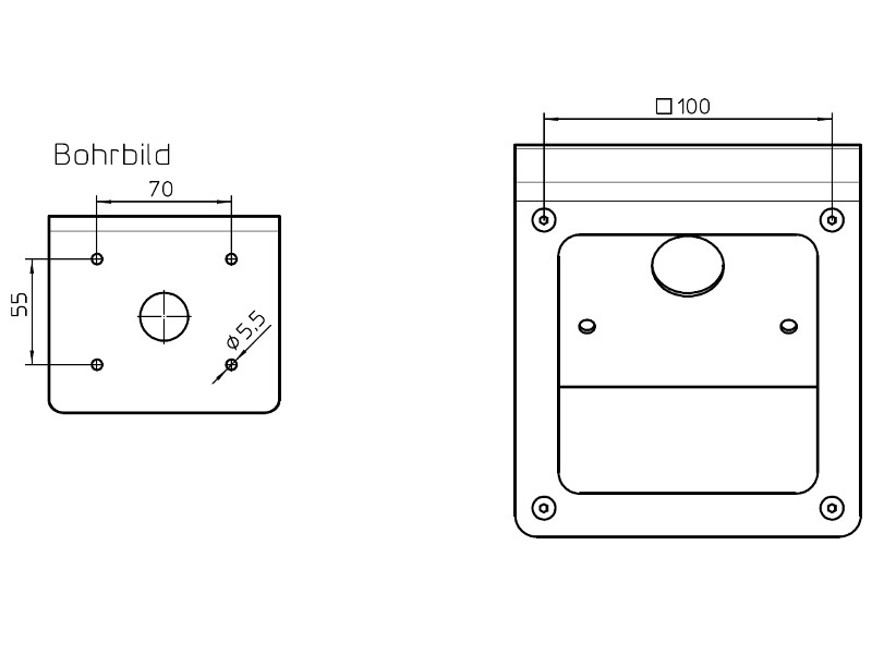 Novus POS TabletSafe Wandhalter Zeichnung