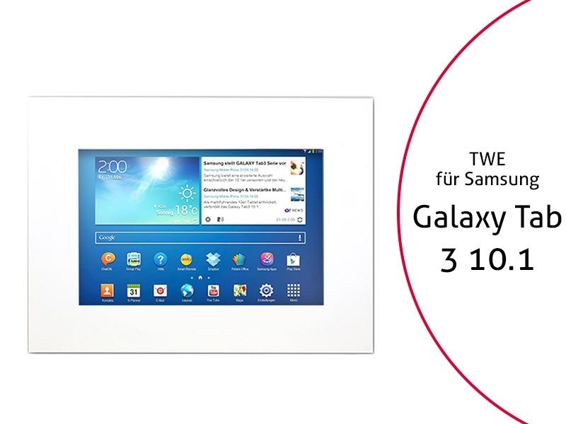 TabLines TWE001W Tablet Wandeinbau für Samsung Tab 3 10.1, weiß