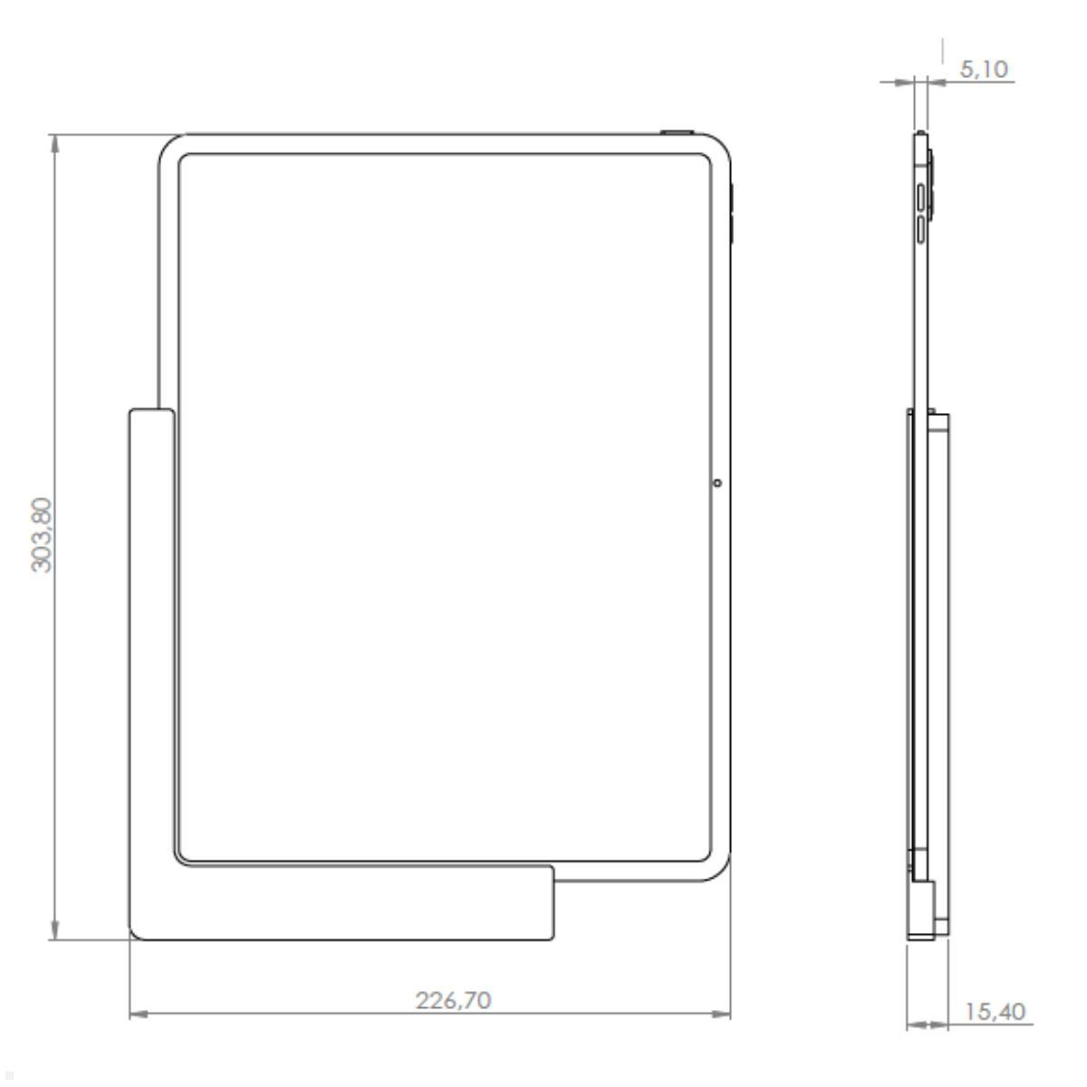 TabLines TWP039S Wandhalterung für Apple iPad Pro 13.0 (M4), Skizze