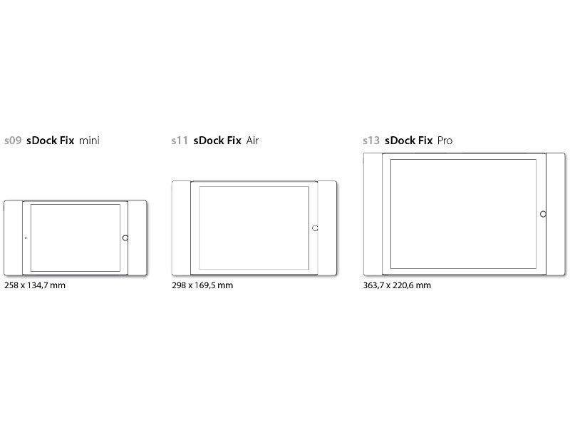 smart things sDock Fix iPad Wandhalterung Maße