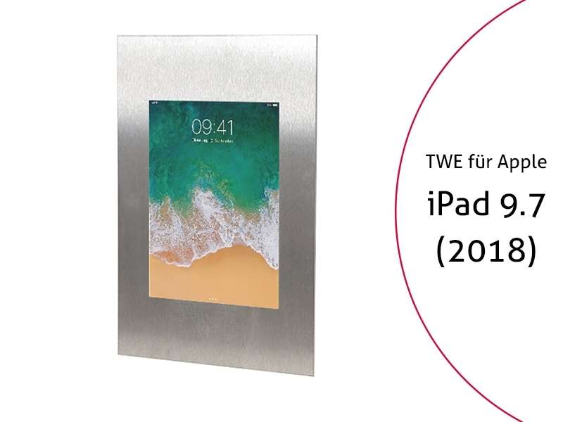 TabLines TWE062E Tablet Wandeinbau für Apple iPad 9.7 (2018), Edelstahl