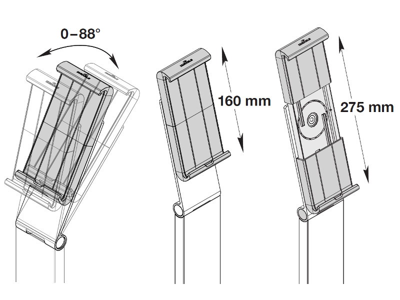 Durable 8932 Tablethalterung neigbar 360° drehbar