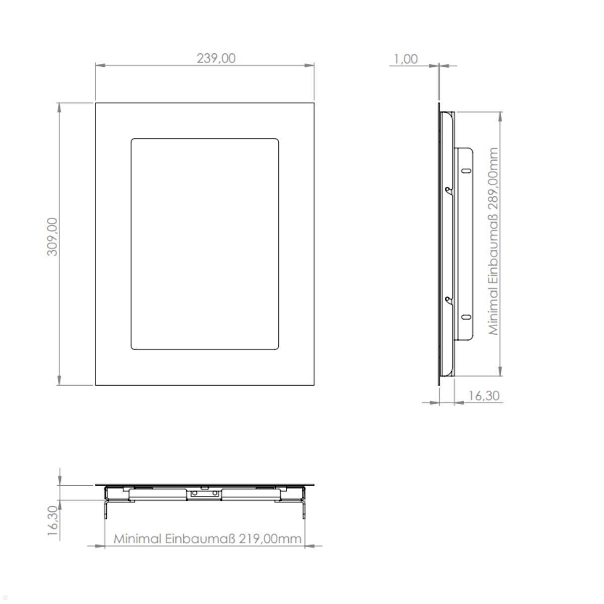 TabLines TWE117W Tablet Wandeinbau für Apple iPad Air 11.0 (M2), weiß Zeichnung