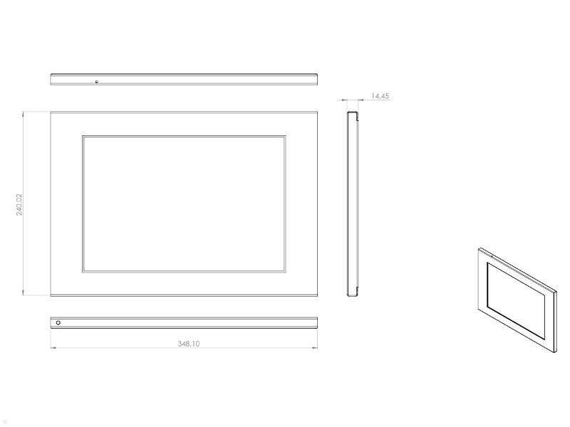 TabLines TSG073E Tablet Schutzgehäuse für Microsoft Surface Pro 7, Edelstahl technische Zeichnung