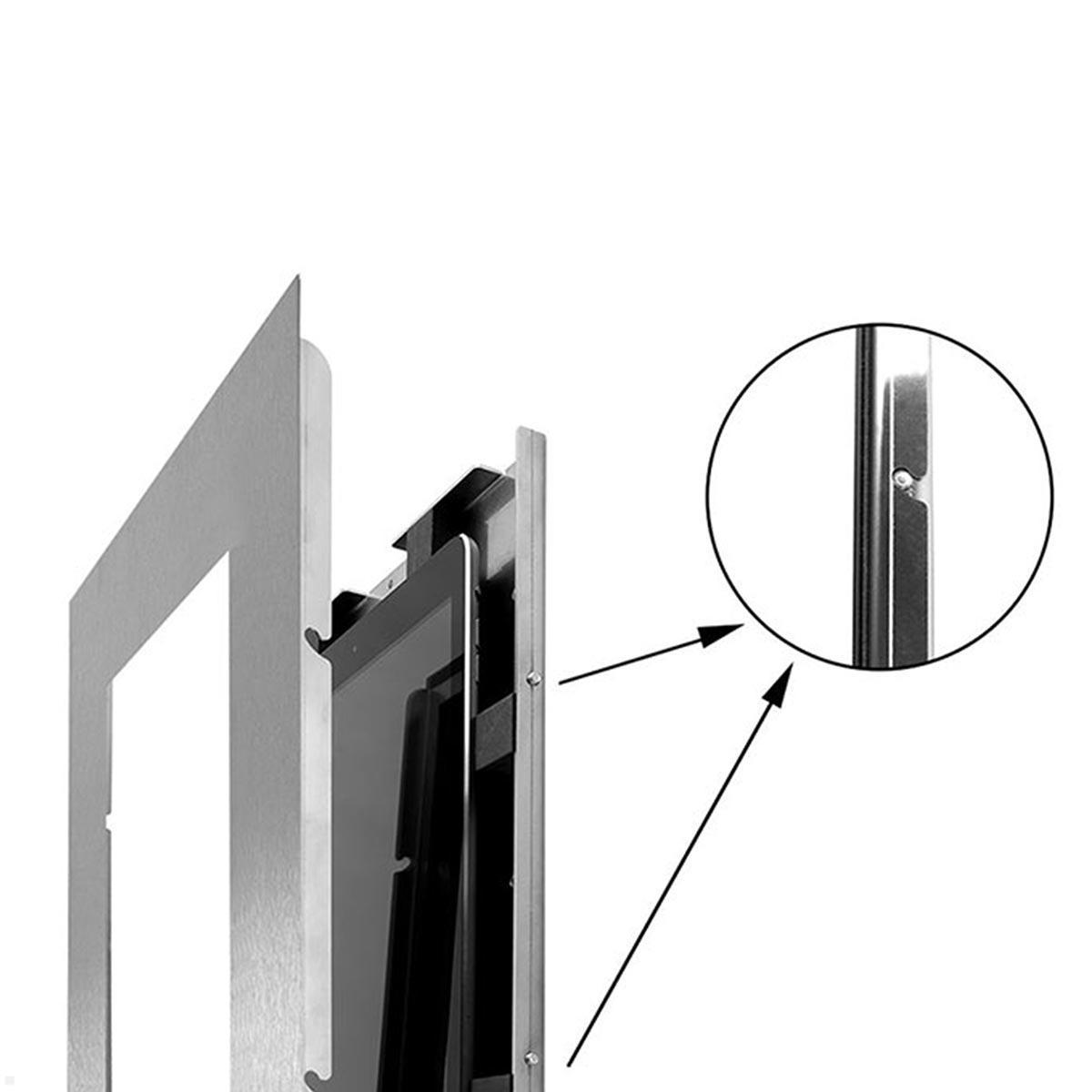 TabLines TWE088E Tablet Wandeinbau für Apple iPad 10.2 (7./8./9. Gen), DS, Edelstahl, einfaches Einhängen