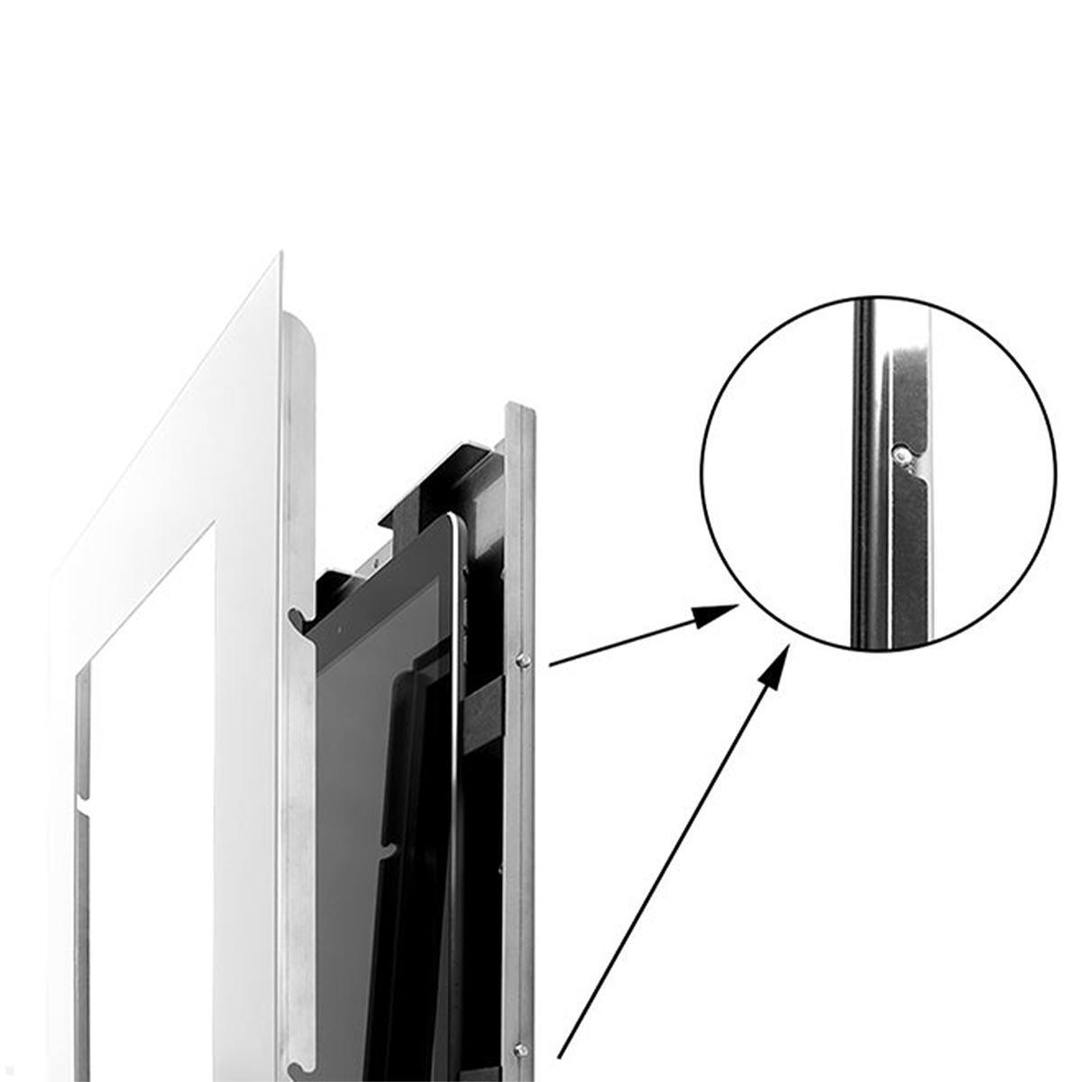 TabLines TWE088W Tablet Wandeinbau für Apple iPad 10.2 (7./8./9. Gen), DS, weiß, einfaches Einhängen