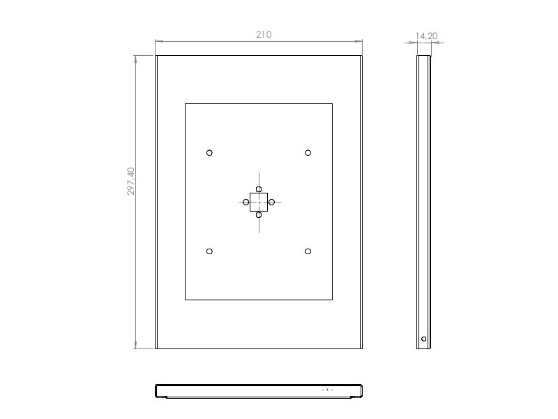 TabLines TSG042E Tablet Schutzgehäuse für Apple iPad 5 (2017), HB, Edelstahl Maße