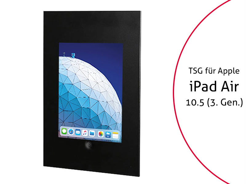 TabLines TWE074B Tablet Wandeinbau für Apple iPad Air 10.5 (3. Gen.), HB, schwarz