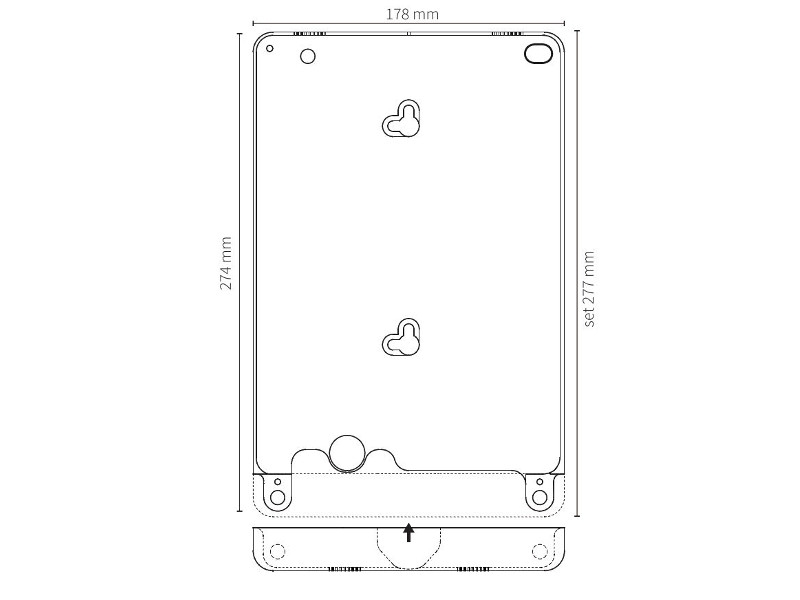 basalte Eve Wandhalterung iPad Pro 10.5, DS, rund, schwarz Maße