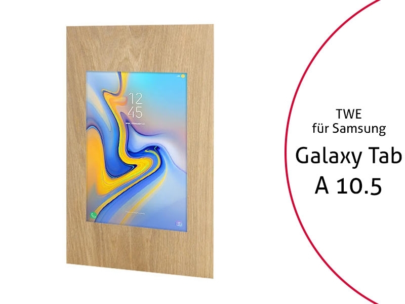 TabLines TWE067O Tablet Wandeinbau für Samsung Tab A 10.5, Eiche