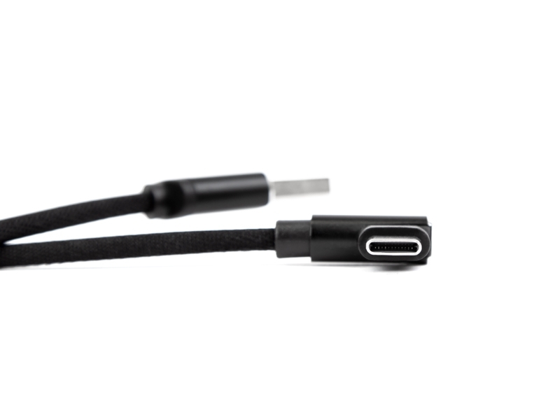 TecLines TUC008B USB auf USB C Kabel 90° gewinkelt 1,5m, schwarz Wendestecker