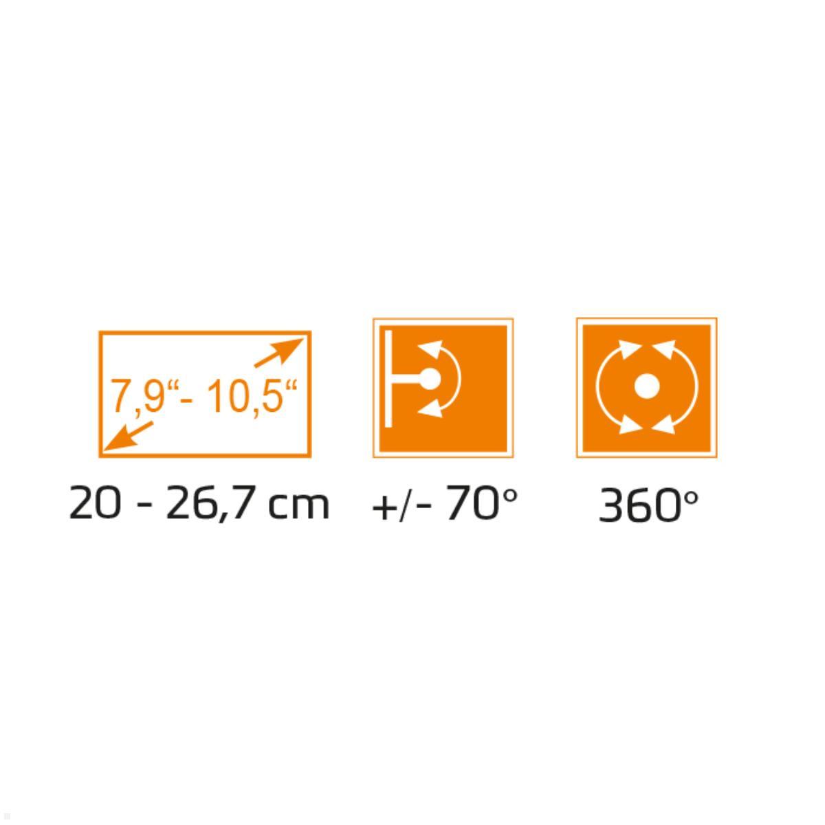 TabLines TTH004B Tablet Tischhalter / Kassenständer bis 10.5 Zoll, DS, schwarz technische Daten