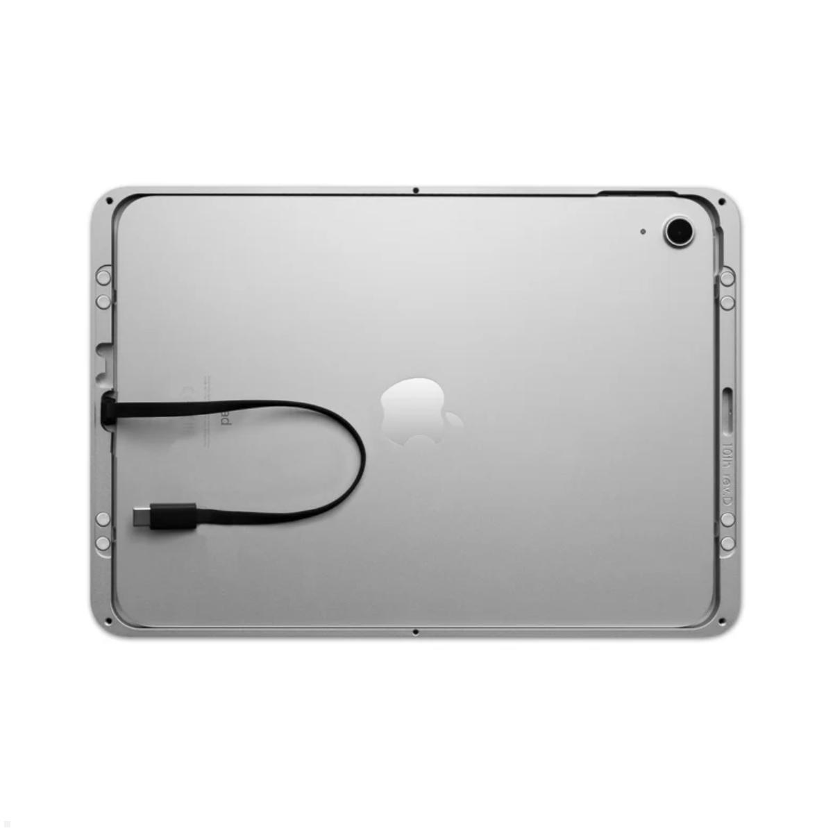 Displine Dame Wall 2.0 Wandhalter Apple iPad 10.9 (10. Gen.) mit USB-C, silber eloxiert Kabelführung