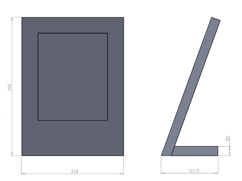 TabLines TTS034 Tablet Tischständer Apple iPad 5 (2017), Eiche Maße