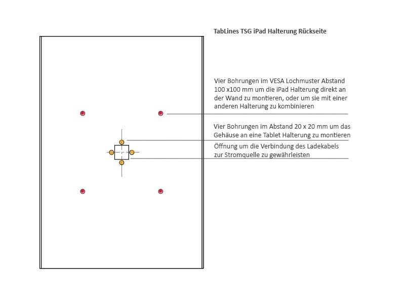 TabLines TSG054B Tablet Schutzgehäuse für Apple iPad 9.7 (2018), Rückseite