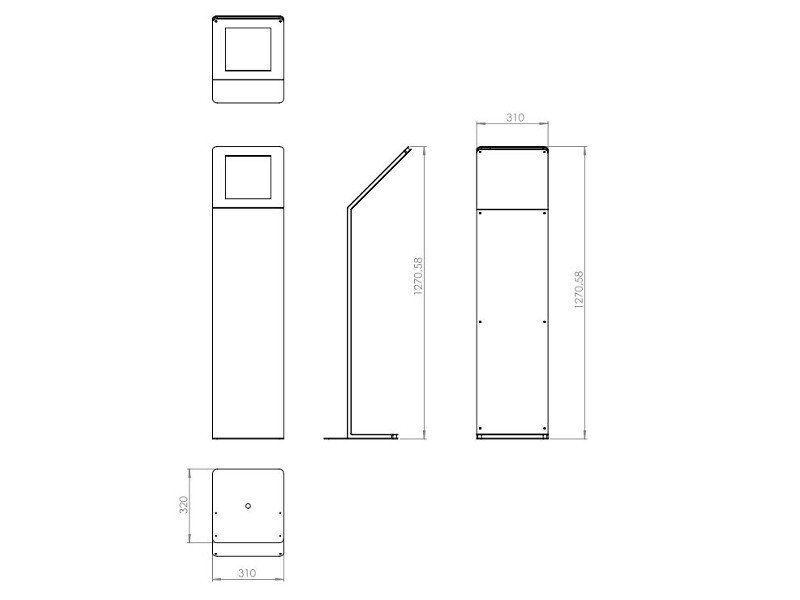 TabLines TBS044 Design Tabletständer hoch für Apple iPad Pro 12.9 Maße