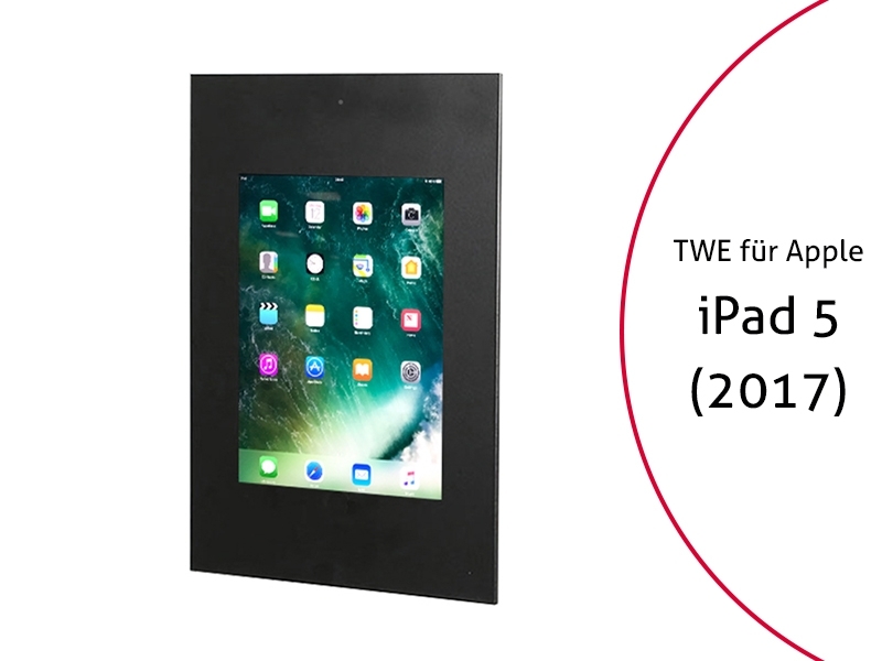 TabLines TWE036B Tablet Wandeinbau für Apple iPad 5 (2017), DS, schwarz