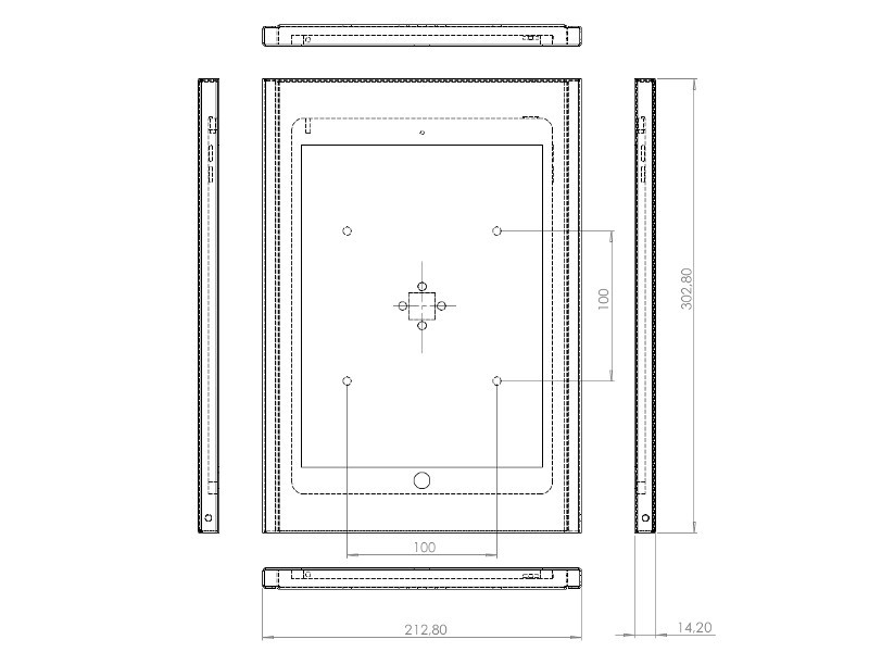 TabLines TSG045S Tablet Schutzgehäuse für Apple iPad Pro 10,5Zoll, silber Maße