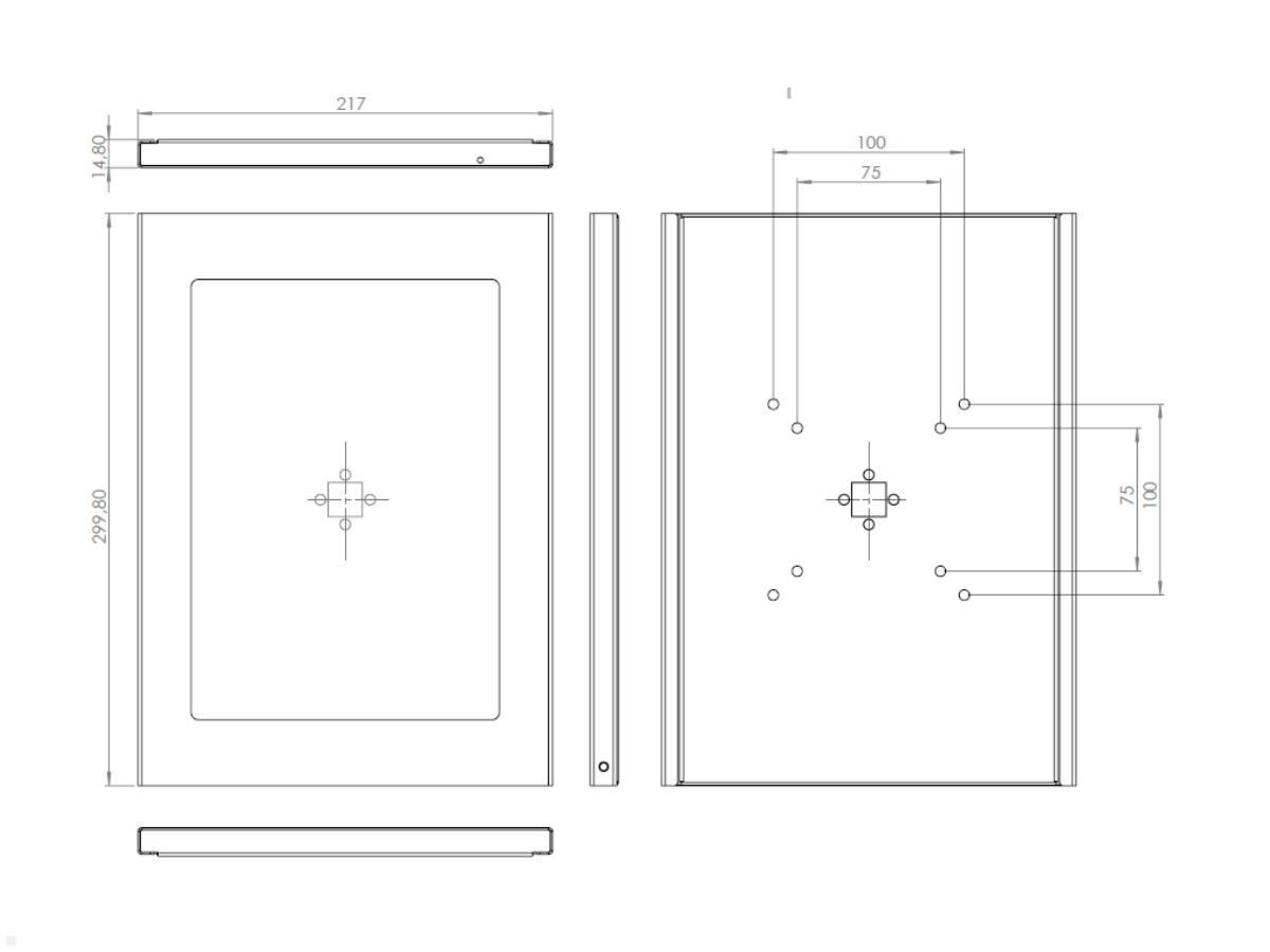 Samsung Galaxy Tab S7 Schutzgehäuse TabLines TSG075B, Technische Zeichnung