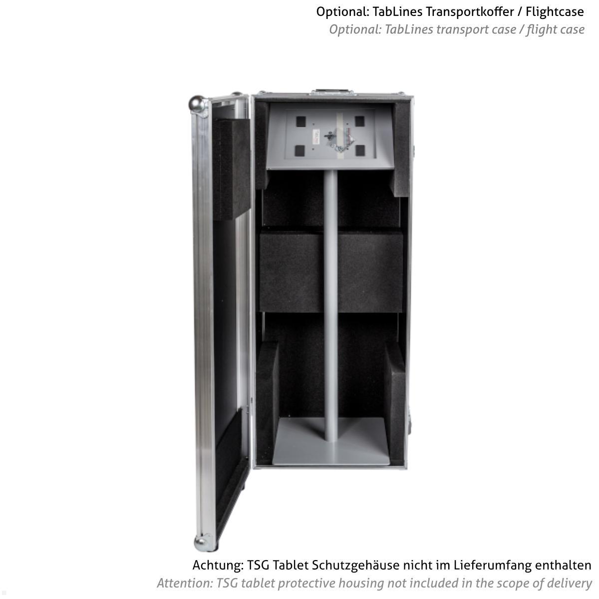 Tabletständer, Tablet Bodenständer TabLines TBS009S silber, Transportbox