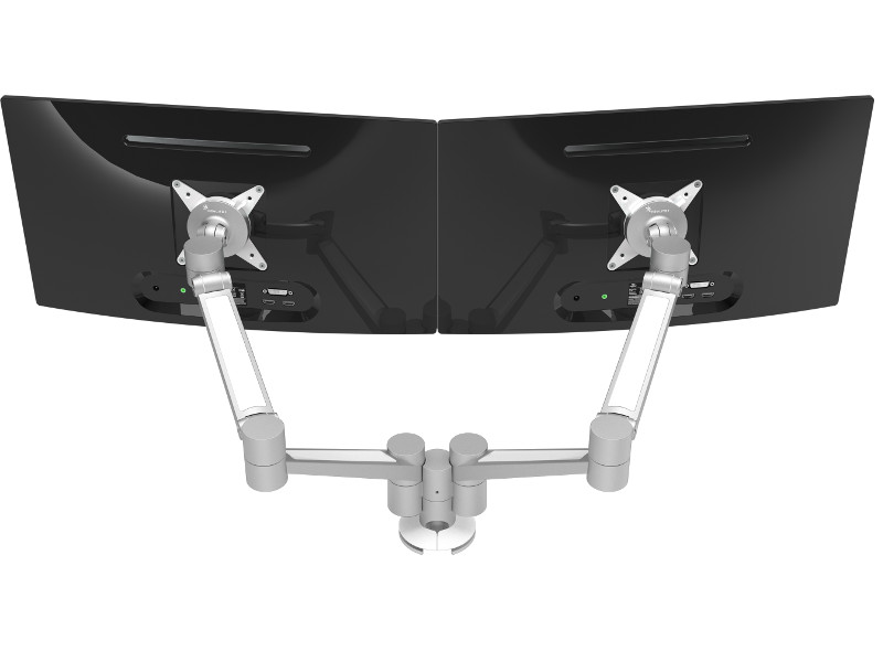 Dataflex Viewlite Plus 2-fach Monitor Tischhalterung, silber (58.652) Monitorhalterung