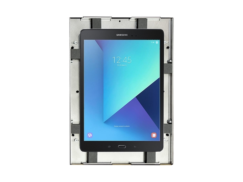 TabLines TWE038B Tablet Wandeinbau für Samsung Tab S3 9.7, schwarz Front ohne Rahmen