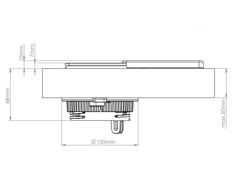 EVOline Square80 Qi-Version 1x Schuko, USB, CAT6 Patchkabel Einbaumaß