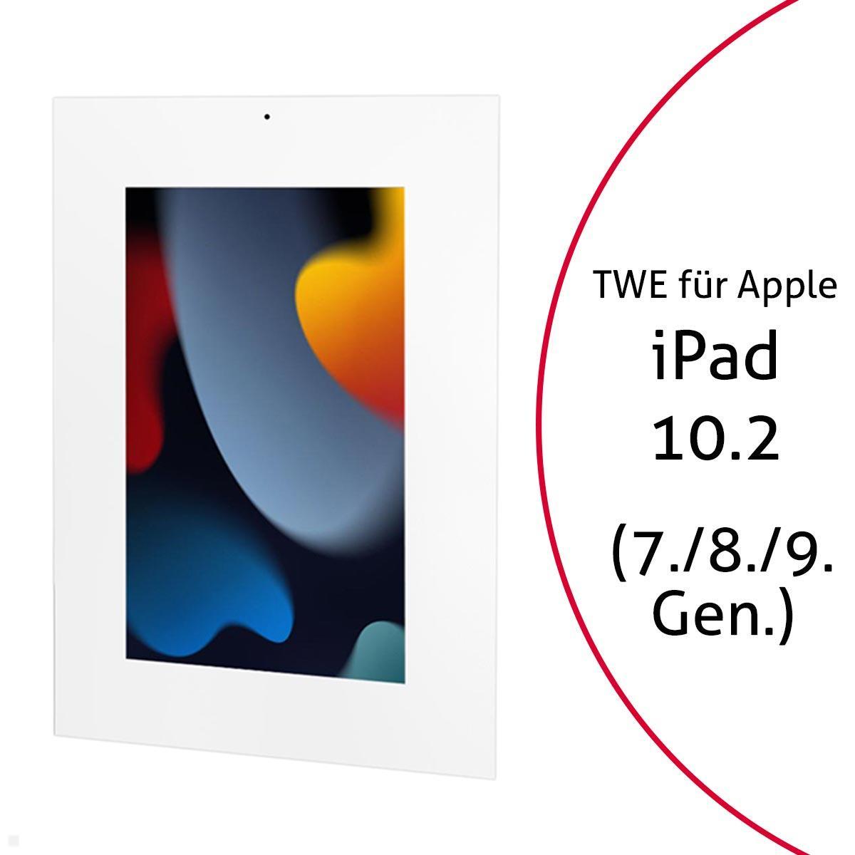 TabLines TWE088W Tablet Wandeinbau für Apple iPad 10.2 (7./8./9. Gen), DS, weiß