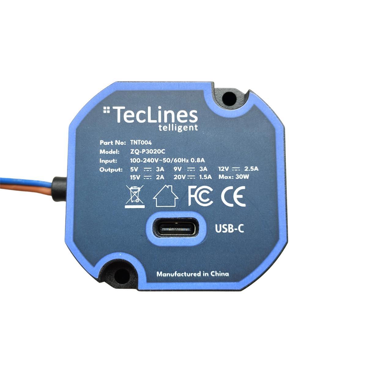 TecLines TNT004 Wandeinbau USB Tablet Unterputz Netzteil 30W Leistung