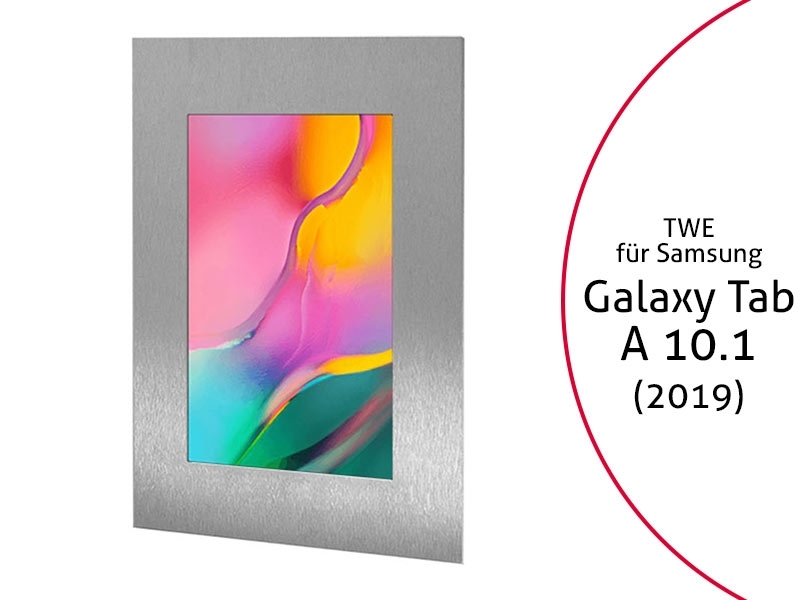 TabLines TWE079E Tablet Wandeinbau für Samsung Galaxy Tab A 10.1 (2019), Edelstahl