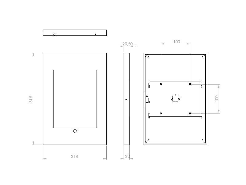 TabLines TSG055O Tablet Schutzgehäuse für Apple iPad 9.7 (2018), HB, Maße