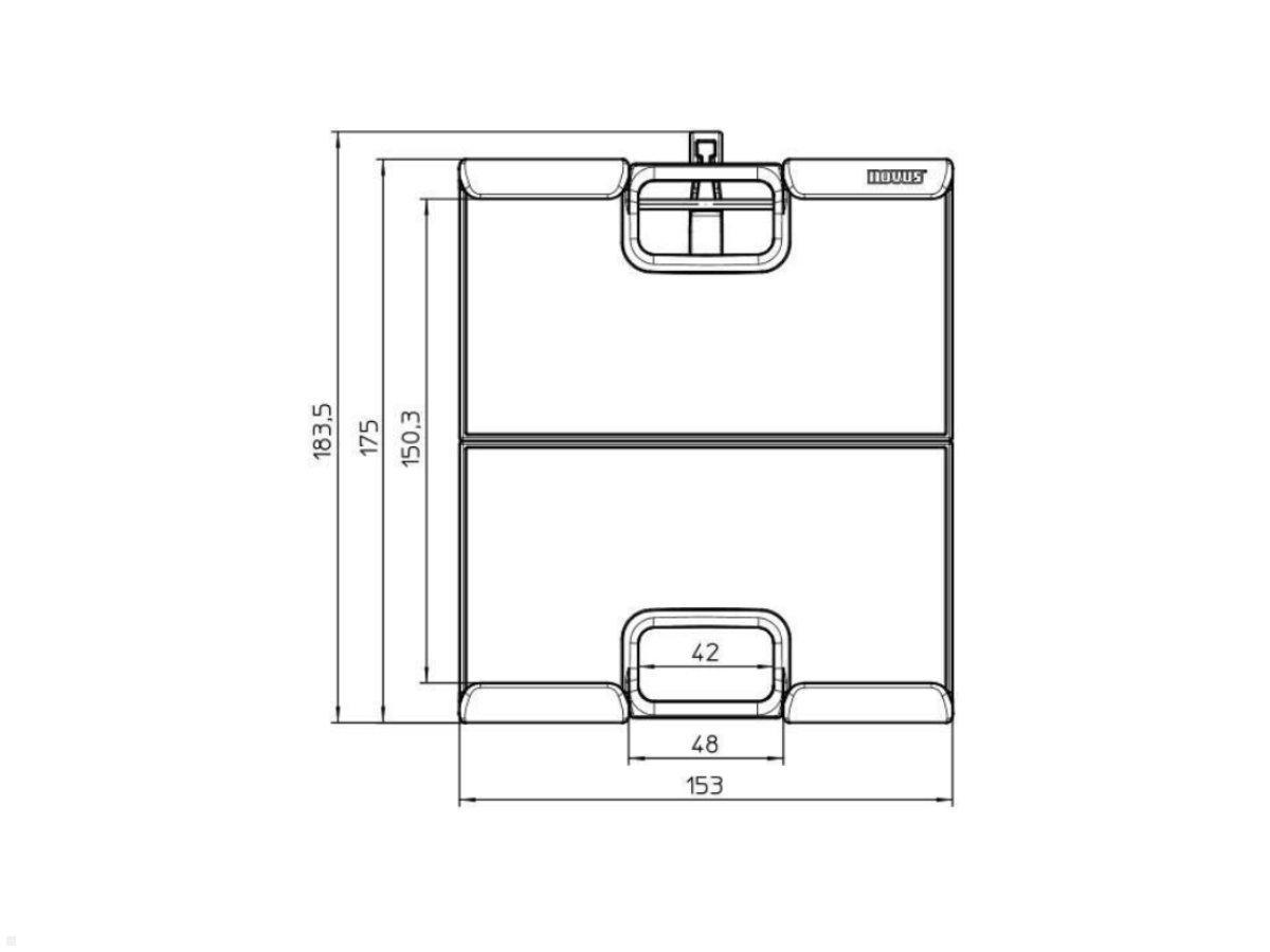 Novus MY tab arm PM Tablethalterung für Aluprofil, schwenkbar, Technische Zeichnung Tablethalter