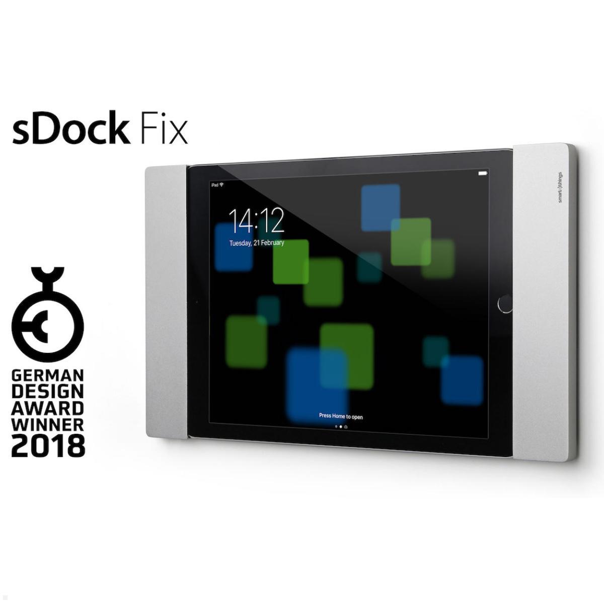 smart things sDock Fix A8 Apple iPad Mini 6 8.3 Wandhalterung, silber, German Design Award