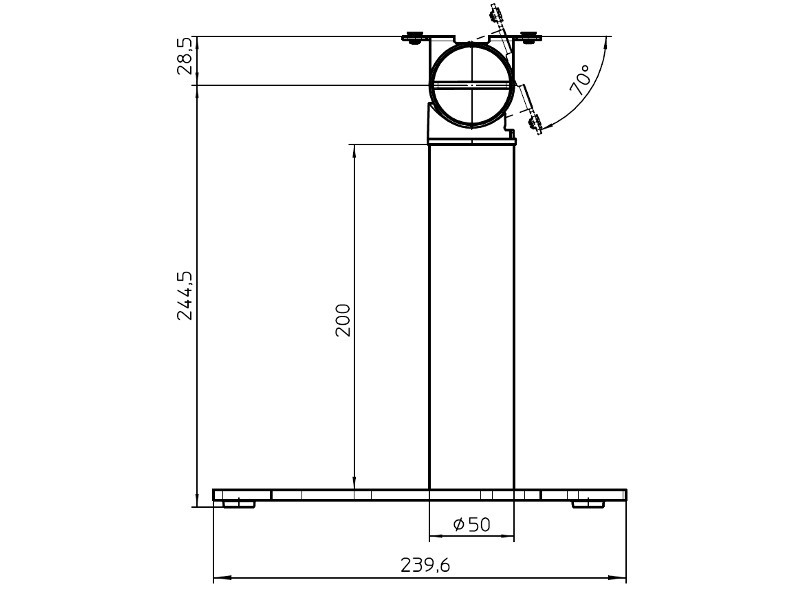 Novus POS Tablet Tischständer mit VESA Halterung (882+0305+000), Zeichnung