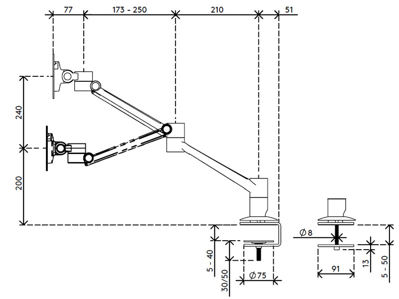 Dataflex Viewlite Plus Monitorarm Schreibtisch