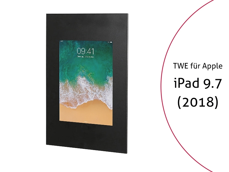 TabLines TWE062B Tablet Wandeinbau für Apple iPad 9.7 (2018), schwarz