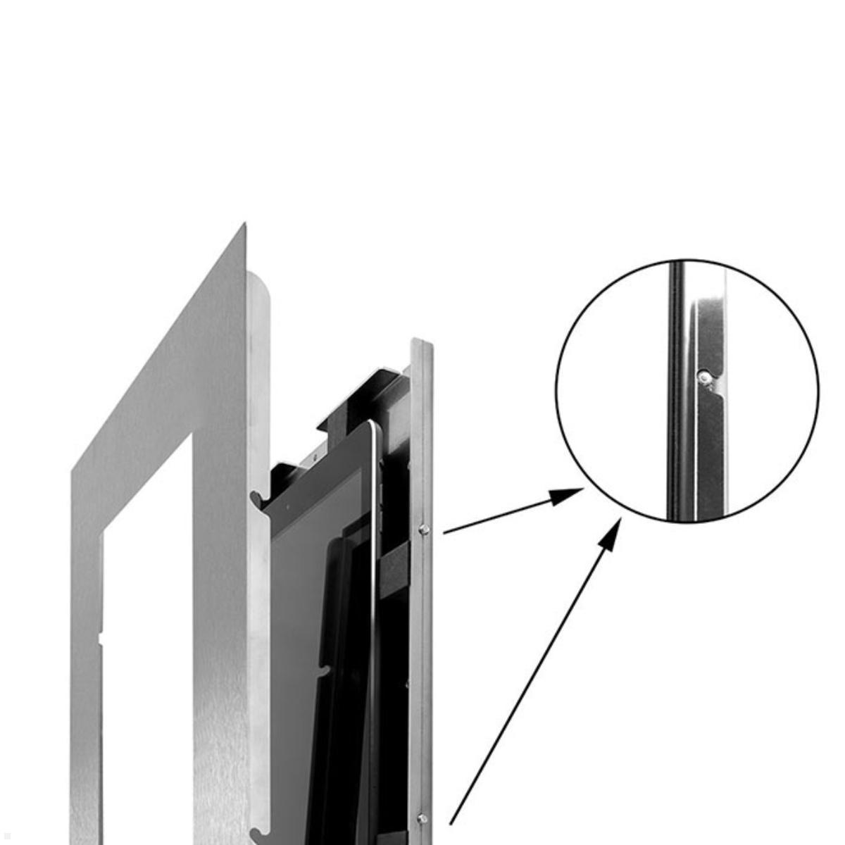 TabLines TWE091E Tablet Wandeinbau für Apple iPad Air 4 und 5, Edelstahl, Frontrahmen