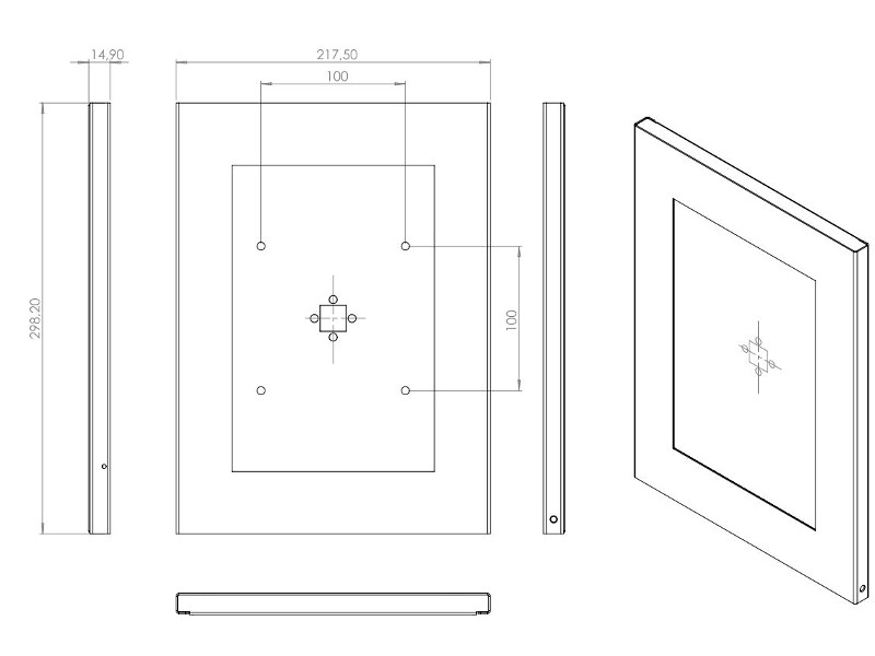 TabLines TSG053W Tablet Schutzgehäuse für Google Pixel C (2017) Zeichnung