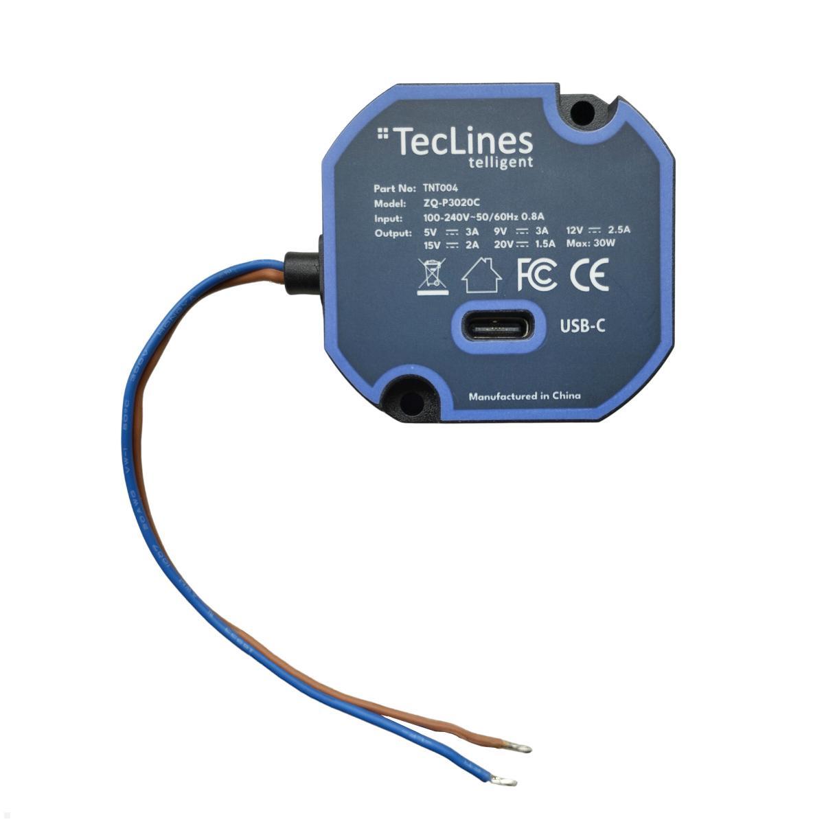 TecLines TNT004 Wandeinbau USB Tablet Unterputz Netzteil