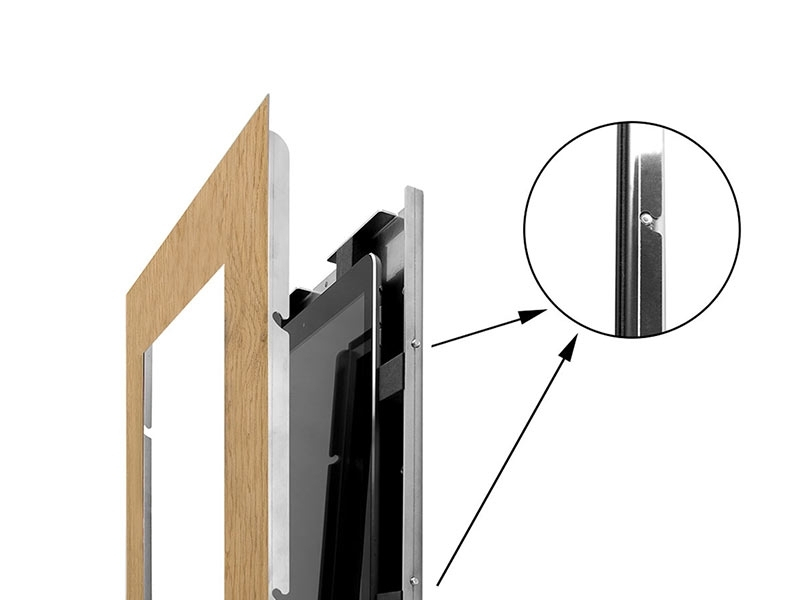 TabLines TWE071O Tablet Wandeinbau für Apple iPad Pro 12.9 (3./4. Gen.), Eiche einfache Montage