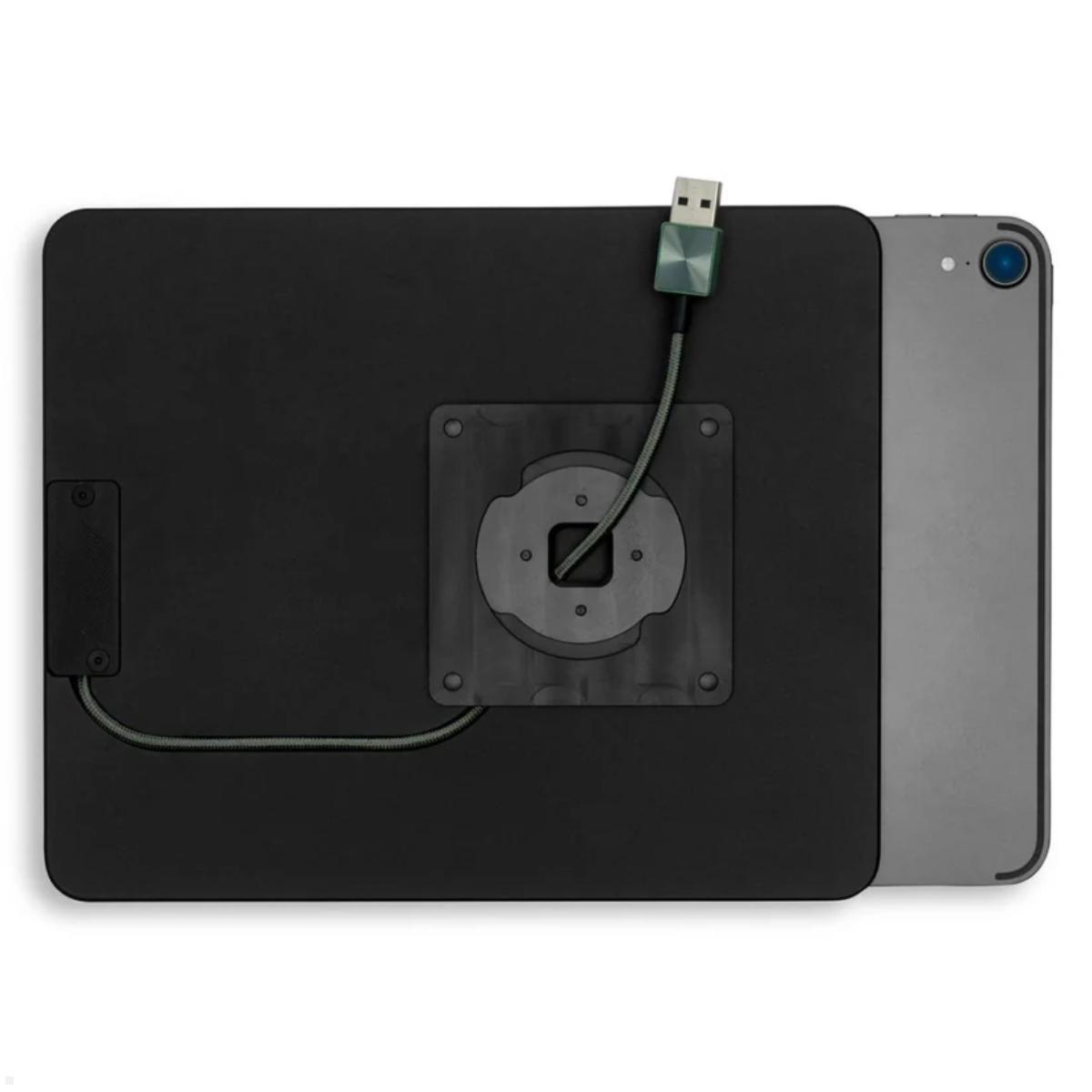 Displine Dame Wall Home Wandhalter für Apple iPad Air / Pro, schwarz eloxiert, Rotation Unit und Kabelführung