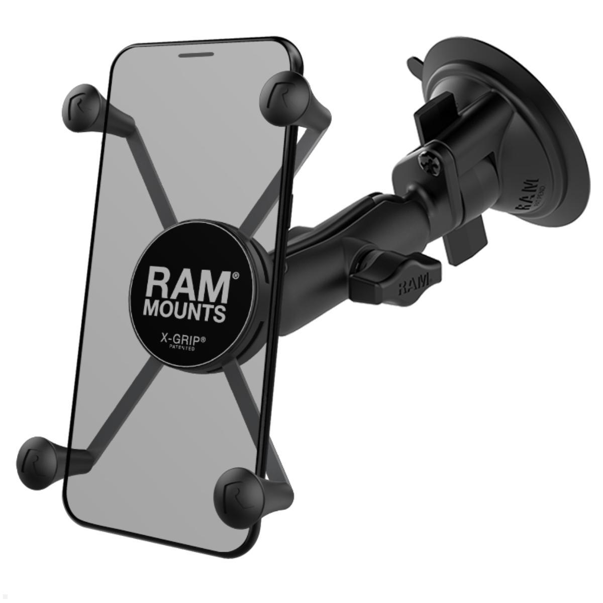 RAM Mounts X-Grip Saugnapf Phablet Halterung mit B-Kugel (RAM-B-166-UN10U), schwarz