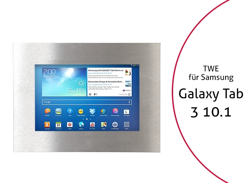 TabLines TWE001E Tablet Wandeinbau für Samsung Tab 3 10.1, Edelstahl