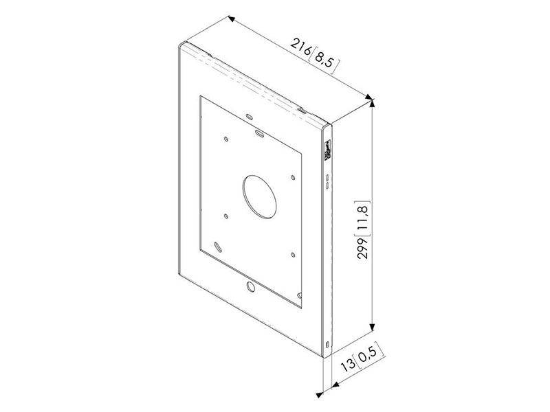 Vogels PTS 1213 Schutzgehäuse für iPad Air (Hometaste zugänglich) Maße